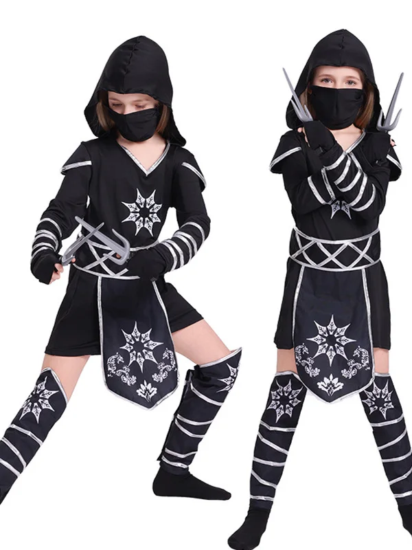 

Костюм ниндзя, детская одежда для выступлений на Хэллоуин, наряд для ролевых растений для девочек, сценическое представление, традиционный китайский этни...