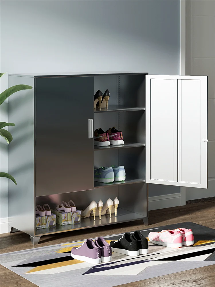 47 stainless steel shoe cabinet household door entrance corridor corridor outdoor large capacity multi-layer storage cabinet wit