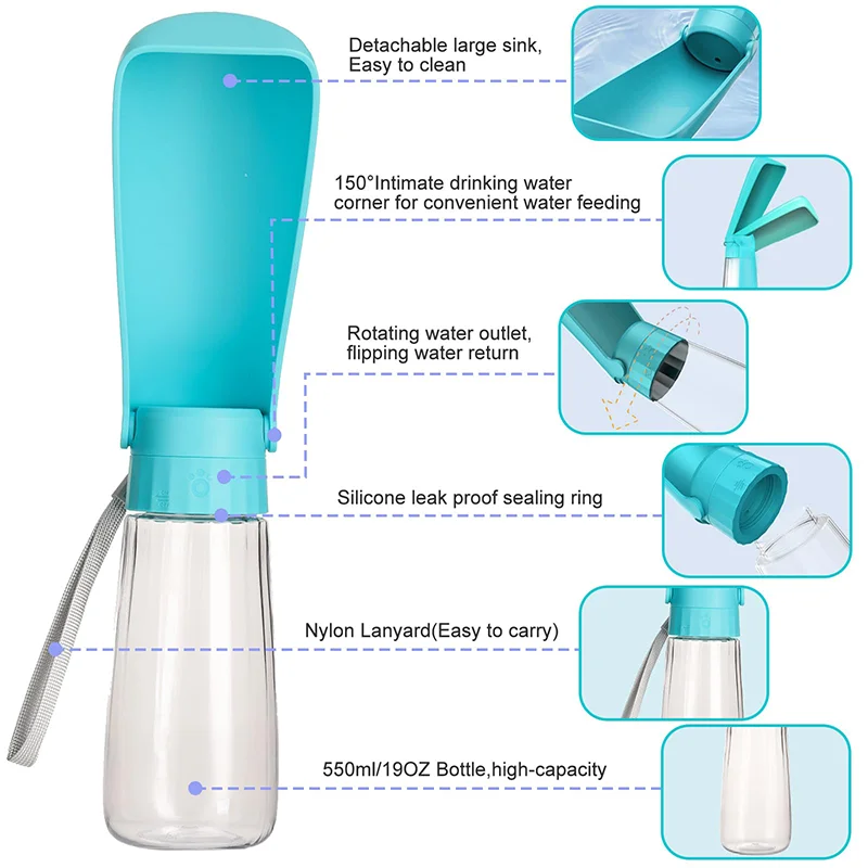 Portable Dog Water Bottle Dispenser For Small Large Dogs Foldable Puppy Outdoor Hiking Drinking Bowl French Bulldog Pet Supplies