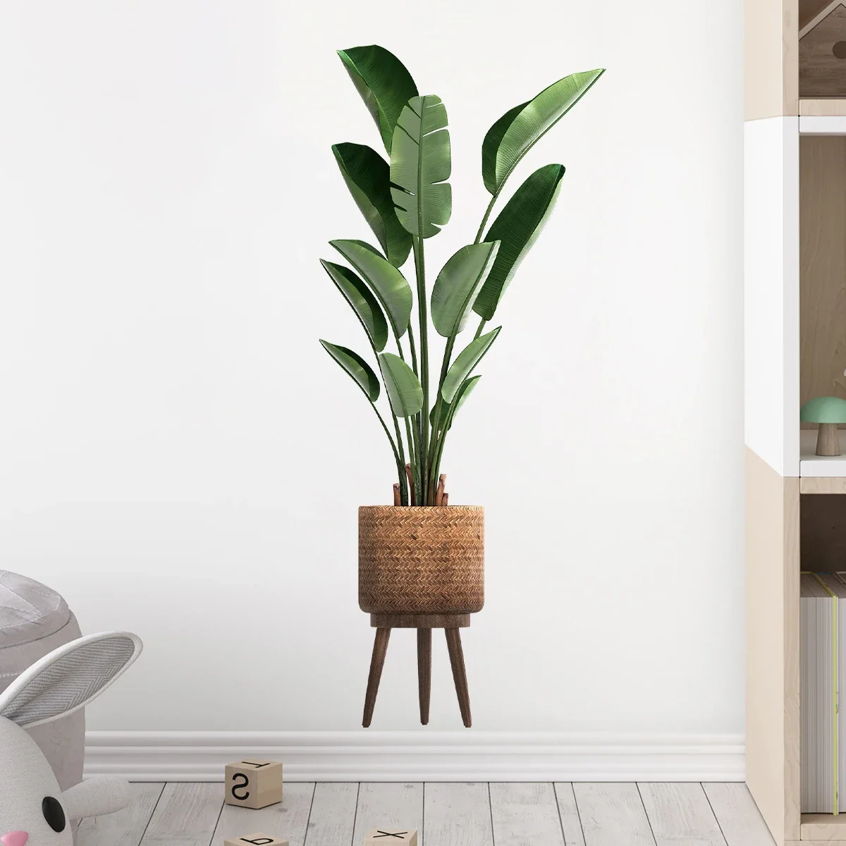 Simulation Green Plant Ornamental Potted Wall Sticker for Living Room Office Bedroom Decoration Wall Decals