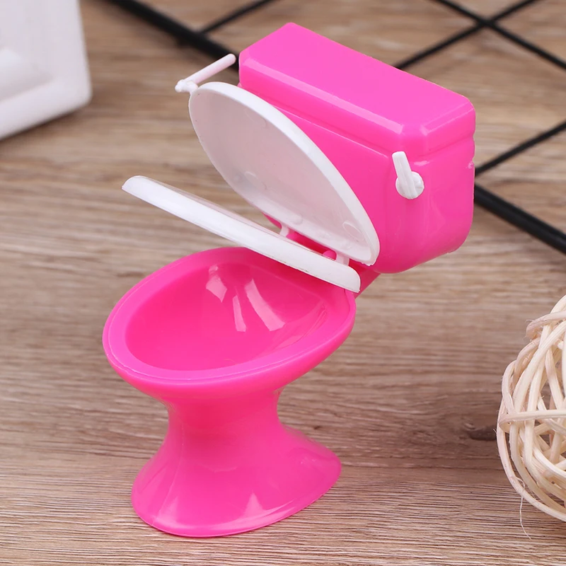 Dollhouse Furniture Bathroom Toilet Doll House Miniature Baby Pretend Toys