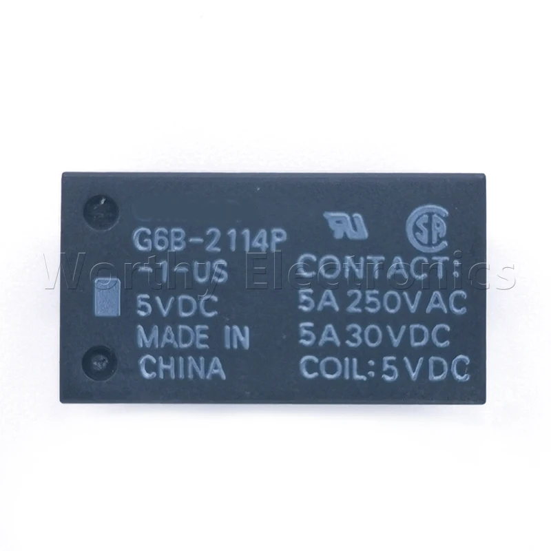 Free Shipping 10pcs/lot G6B-2114P-1-US-5V Relay 5V 6PIN