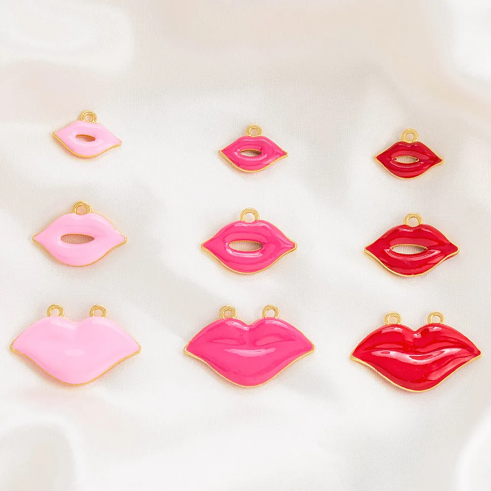 Accessori per labbra rosse più venduti, orecchini fai da te, collane, ciondoli, stili di design di nicchia