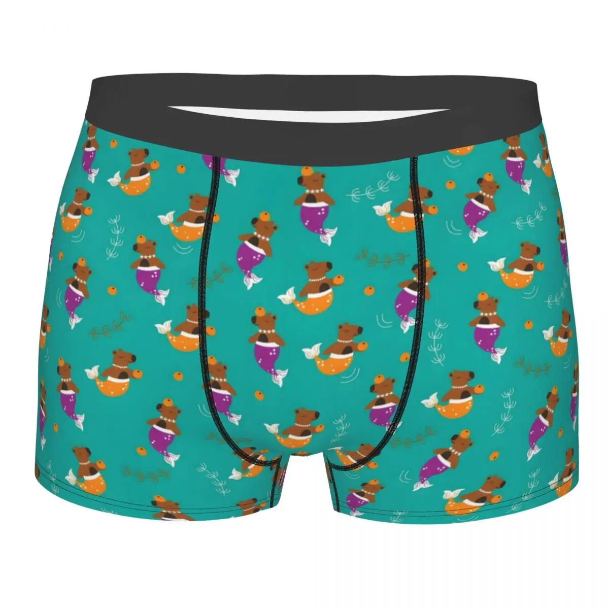 Custom Cute Mermaid Capybara Pattern Boxer Shorts For Men 3D Print Underwear Panties Briefs Stretch Underpants