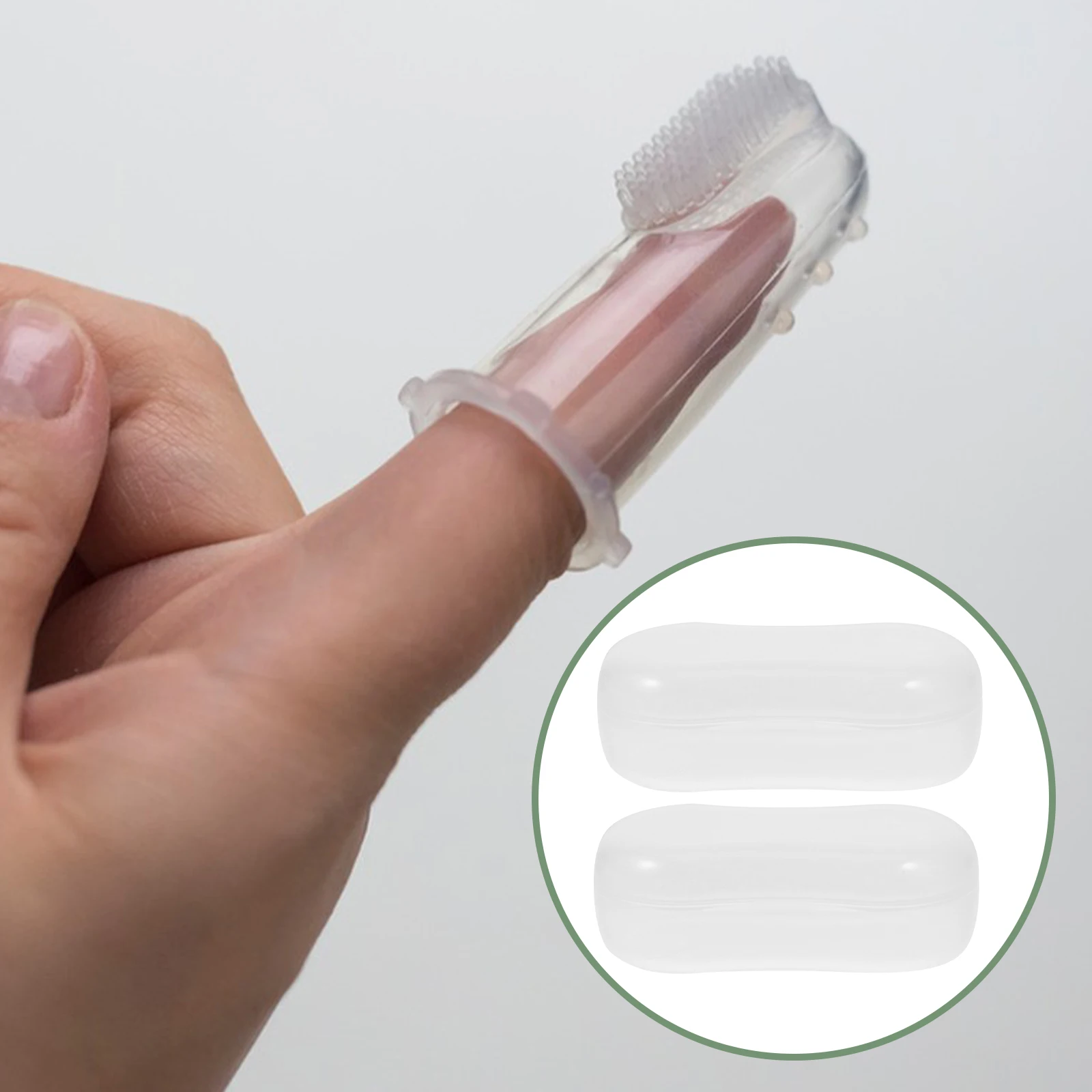 

20Pcs Pet Finger Toothbrush Storage Container Transparent Travel Case For Doggy Cat Teeth Cleaning Supplies