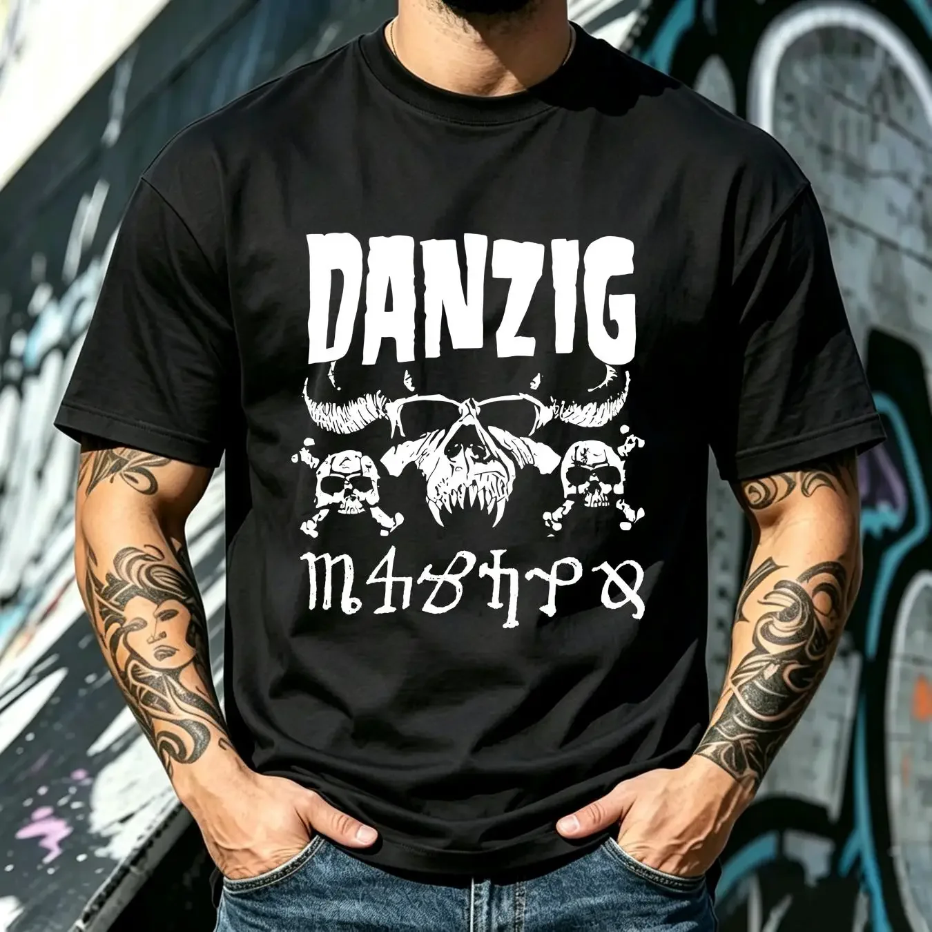 washed T Shirt Danzig Tour 1994 Band 90s 2 sided Reprint classic style H9388 vintage Washed Top For Everyday Wear Stylish Soft