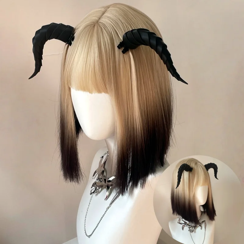 New Black Demon Horns Headpiece Animal Devil Queen Witch Headdress Christmas Halloween Dark Gothic Cosplay Props Accessories
