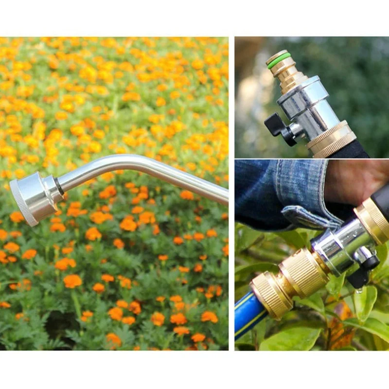 18 Inch Watering Wand With 2000 Mesh Nursery Nozzle Aluminum Alloy Water Hose Wand For Home Garden Vehicle