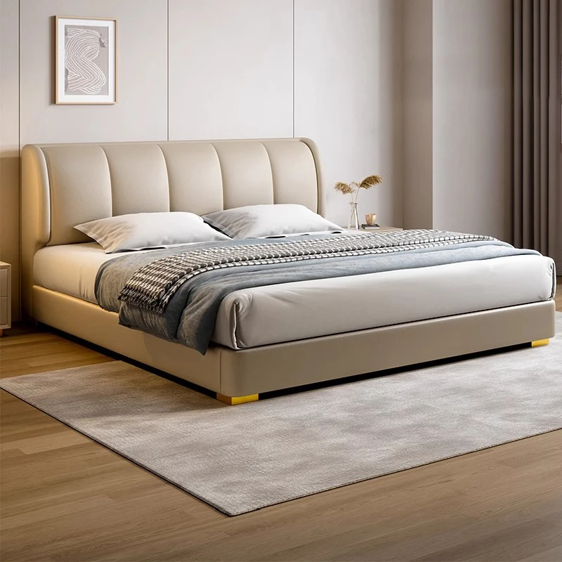 

Rustic Frame Double Bed Mattress Base Modern High Double Bed Mattress Metal Camas Matrimoniales Bedroom Furniture Set