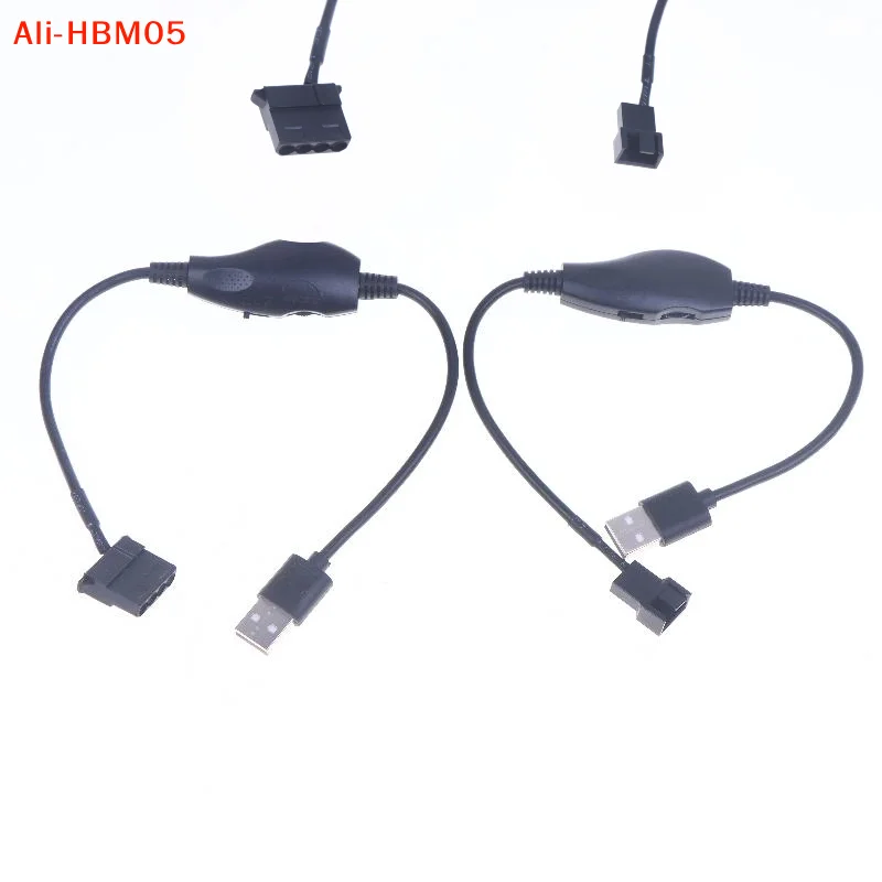 (HB05)USB To 4Pin PWM 5V To 12V Boost Line Fan Power Adapter Connector Converter Cable With Adjust Switch