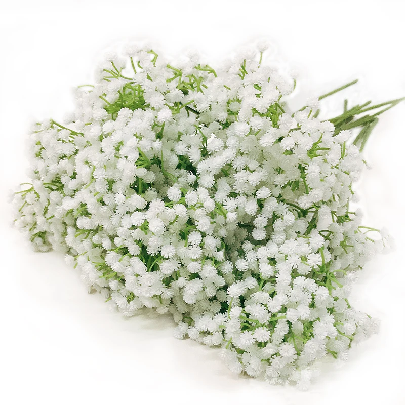 90Heads 52cm White Babys Breath Flowers Artificial Flowers Plastic Gypsophila DIY Floral Bouquets Arrangement Wedding Home Decor
