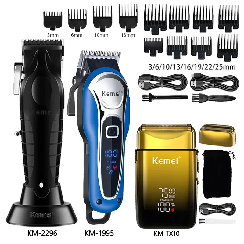 

Машинка для стрижки волос Kemei Km-2296 Km-1995 Km-TX10 Парикмахерская машина для стрижки волос Машинка для стрижки волос Беспроводная аккумуляторная бритва