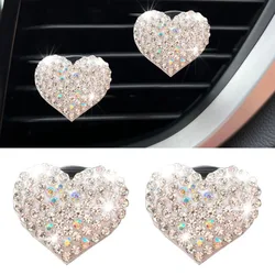 Heart-shaped Car Perfume Diffuser Car Air Freshener Vent Clip Rhinestone Bling Car Interior Decor Accessories