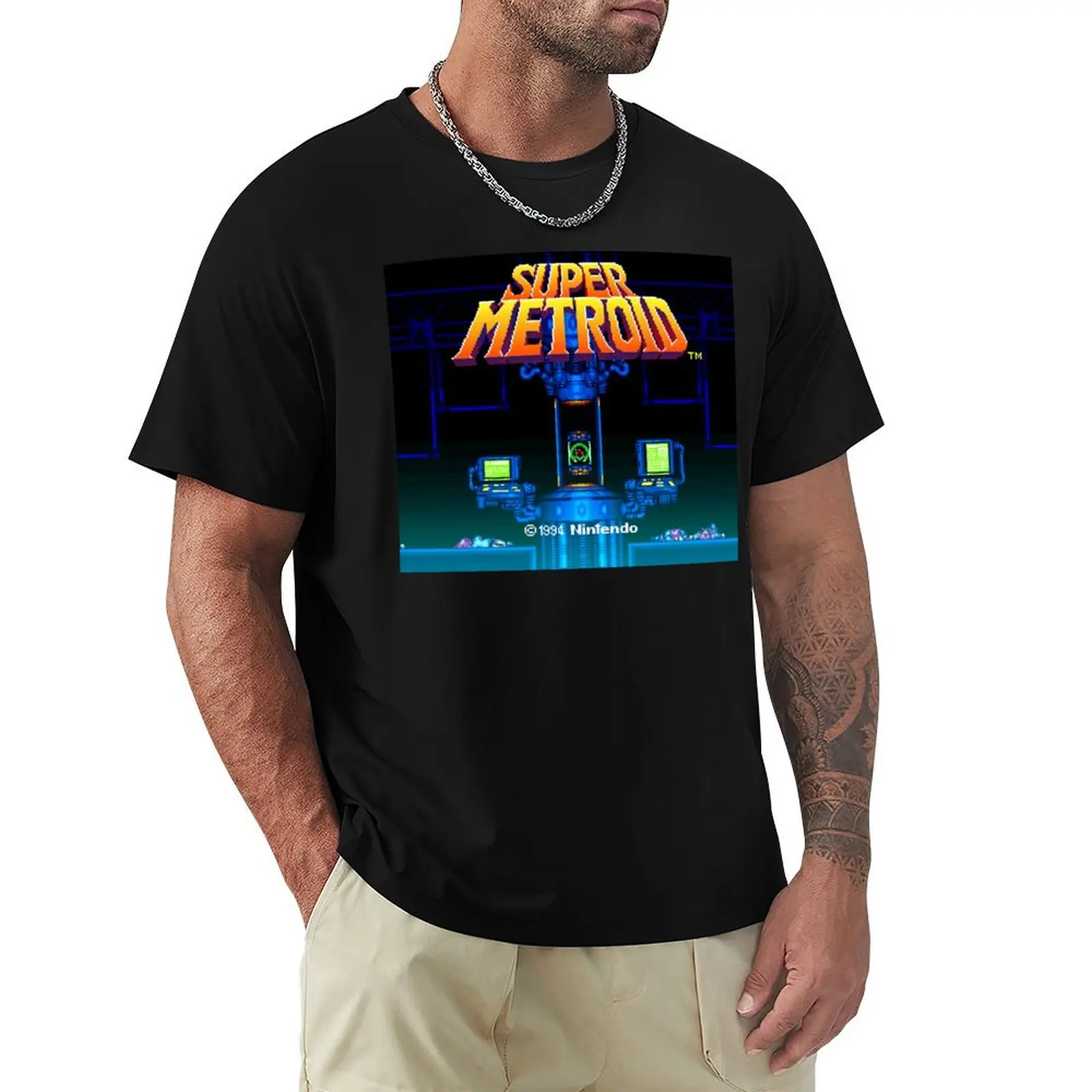 Super Metroid Start Screen T-Shirt Comfortable Daily Wear Tee