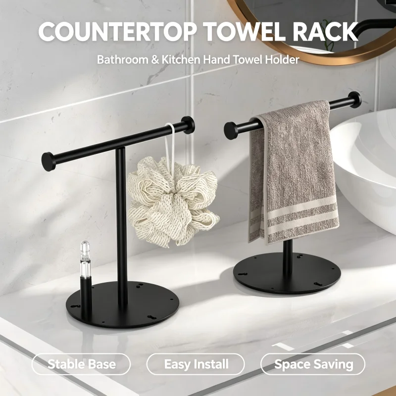 Commercial Kitchen Sprayer - T-Shaped Countertop Towel Rack with Spray