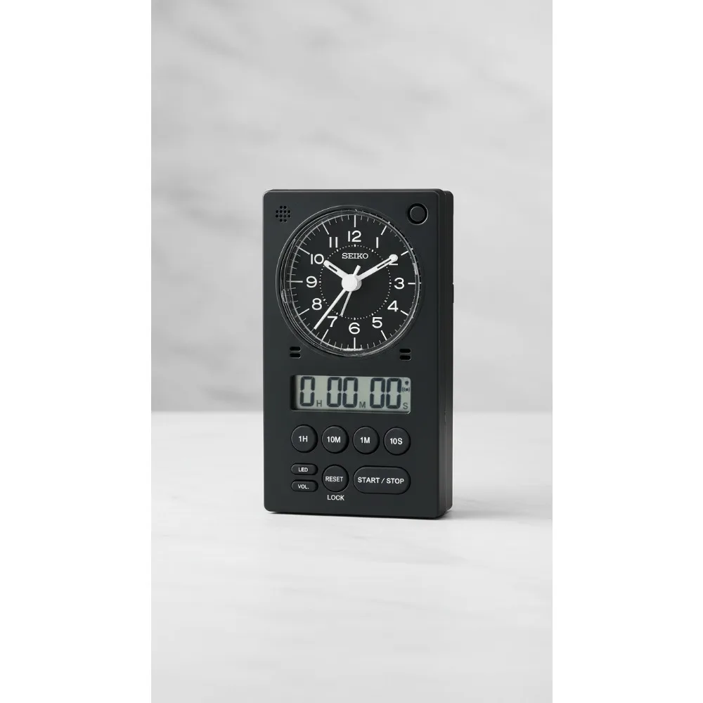 

Цифровой будильник 3-в-1 с секундомером и таймером, сверхтихая секундная стрелка, питание от батареи для домашнего офиса