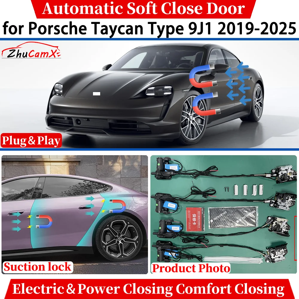 

for Porsche Taycan Type 9J1 2019-2025 Automatic Soft Close Door Electric Power Comfort Closing Suction lock Quiet System