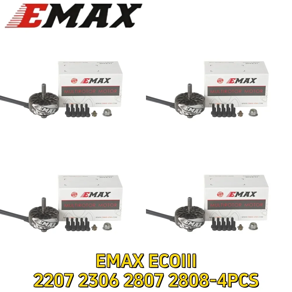 EMAX ECOIII E3 2207/2306/2807/2808 Brushless Motor 4PCS for 5/7 Inch FPV Drone