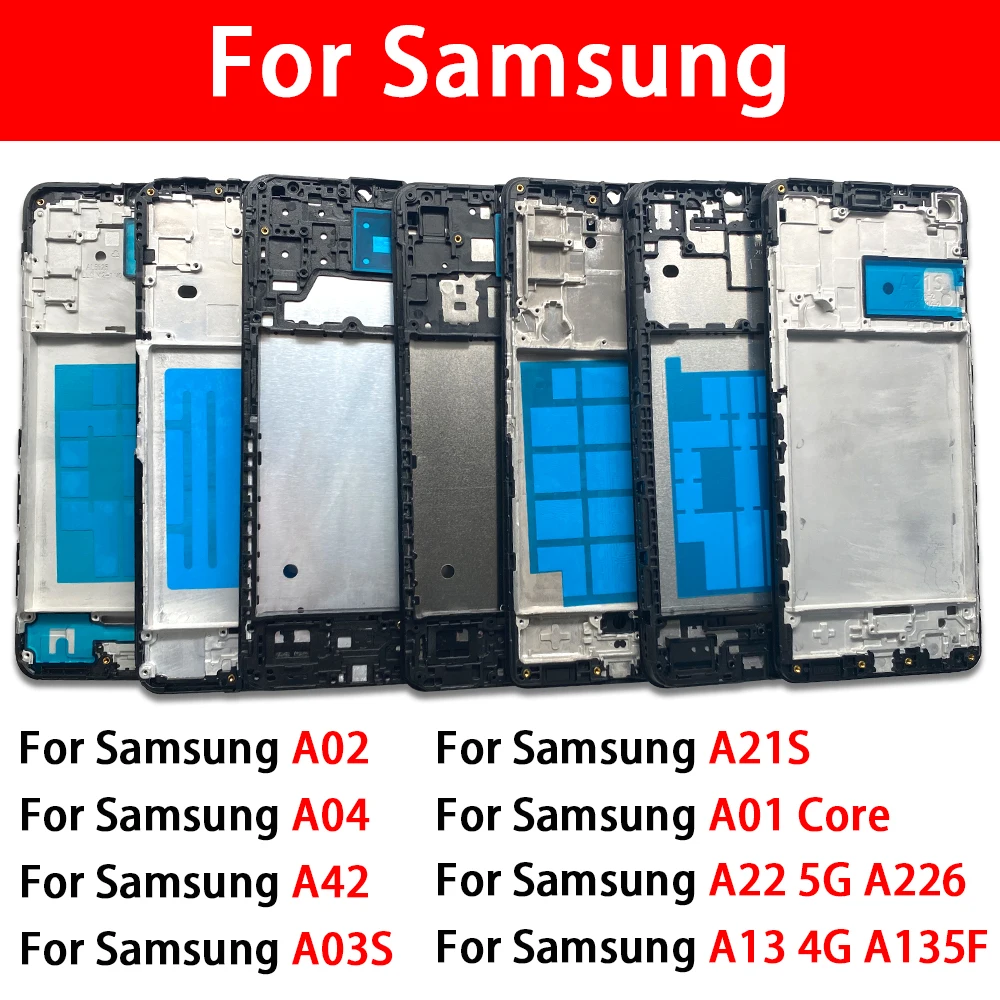 For Samsung A02 A03S A04 A13 4G A21S A22 5G A42 A01 Core Front Housing LCD Frame Bezel Plate Rear Case Panel Replacement Parts