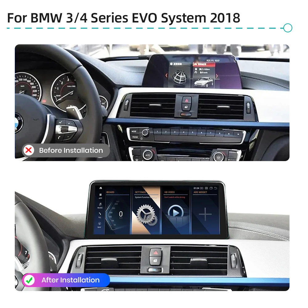 Android 12 CarPlay GPS Navigation 4G WiFi Multimedia Player Car Radio For BMW 3/4 Series F30/F31/F34/F32/F33/F36 EVO System 2018