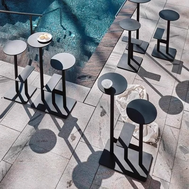

Outdoor simple open-air milk tea shop bar table and chair combination Leisure community landscape