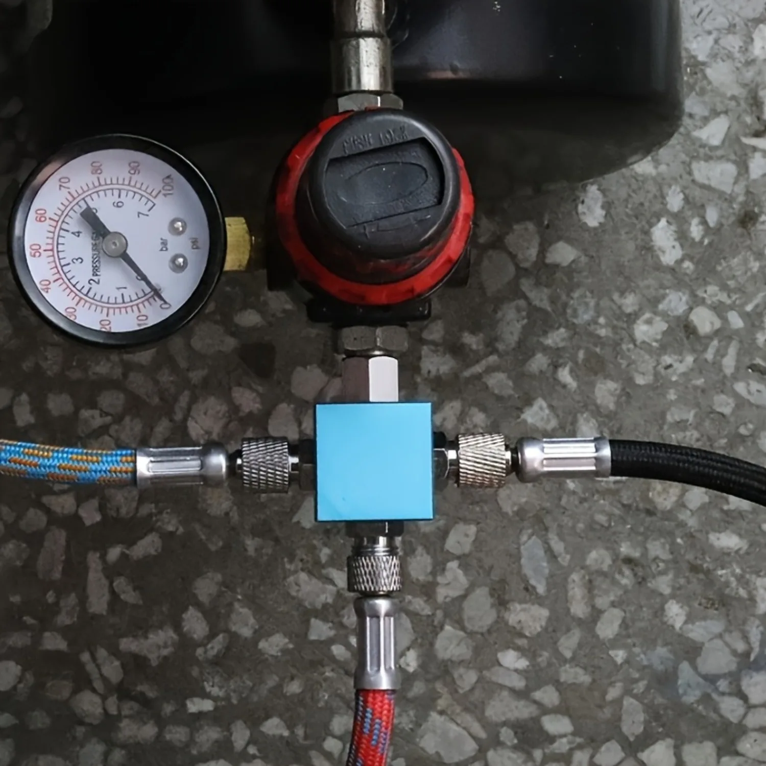 Mini Air Compressor Pneumatic Splitter, Airbrush Pump Adapter, Air Hose Coupler, 3-Way Air Hose Distributor, Spray Painting Tool