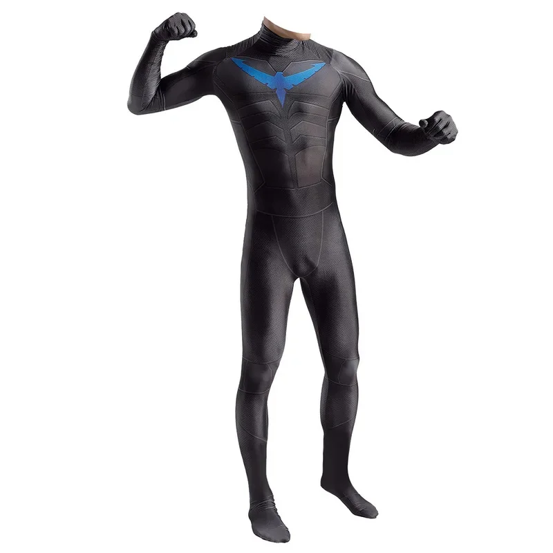 

Костюм CyNightwing 004, костюм для косплея из спандекса на Хэллоуин, костюм Nightwing для мальчиков, супергерой, зентай, боди для взрослых и детей