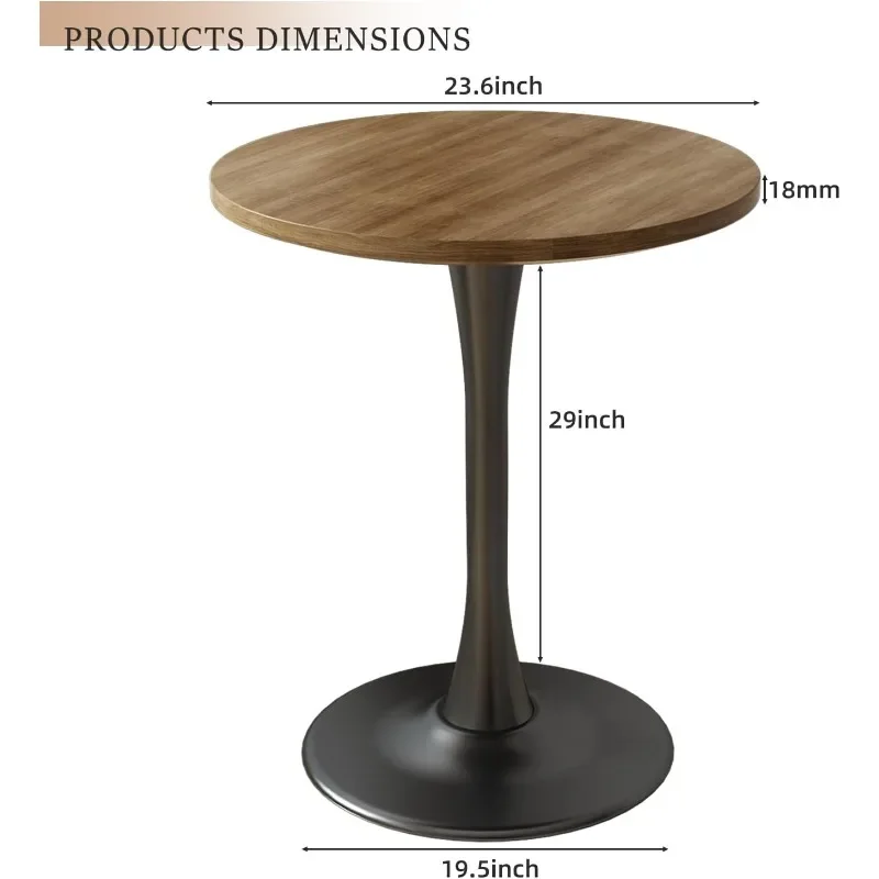 Tulipán redondo de madera para comedor, café de mediados de siglo para sala de estar, 24 pulgadas