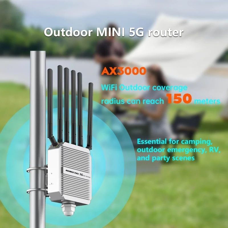 SDX75 خارجي 5g خارجي CPE AX3000 ثنائي النطاق WiFi6 ثنائي الشريحة POE Power 2500Mbps Port VPN مناسب لشبكات 4G/5G العالمية