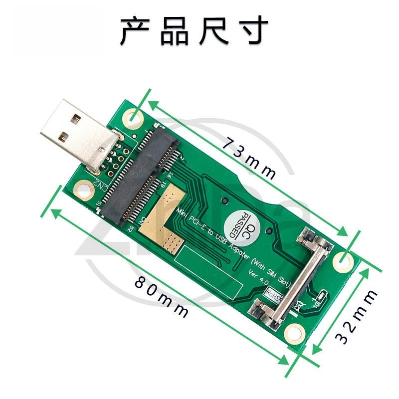 Upgraded Enhanced Mini PCI‑E To USB2.0 Adapter Card, Side Insertion Design Computer Expansion Board Hardware Accessories