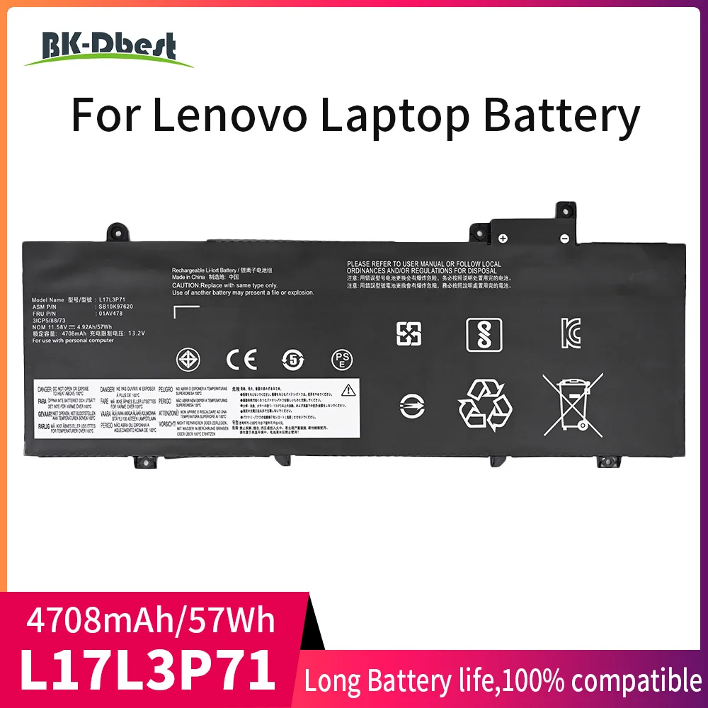 

Аккумулятор BK-Dbest 01AV480 SB10K97622 L17M3P71 L17L3P71 для Lenovo ThinkPad T480S 01AV478 01AV479 SB10K97621 L17M3P72