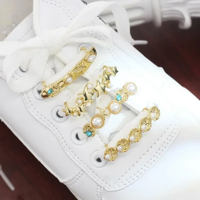 

New Shoelaces Charms for Sneakers Shoe Laces Rhinestones Metal Shoelace Clips Decorative Buckles for Girl Shoes Accessories 1PCS