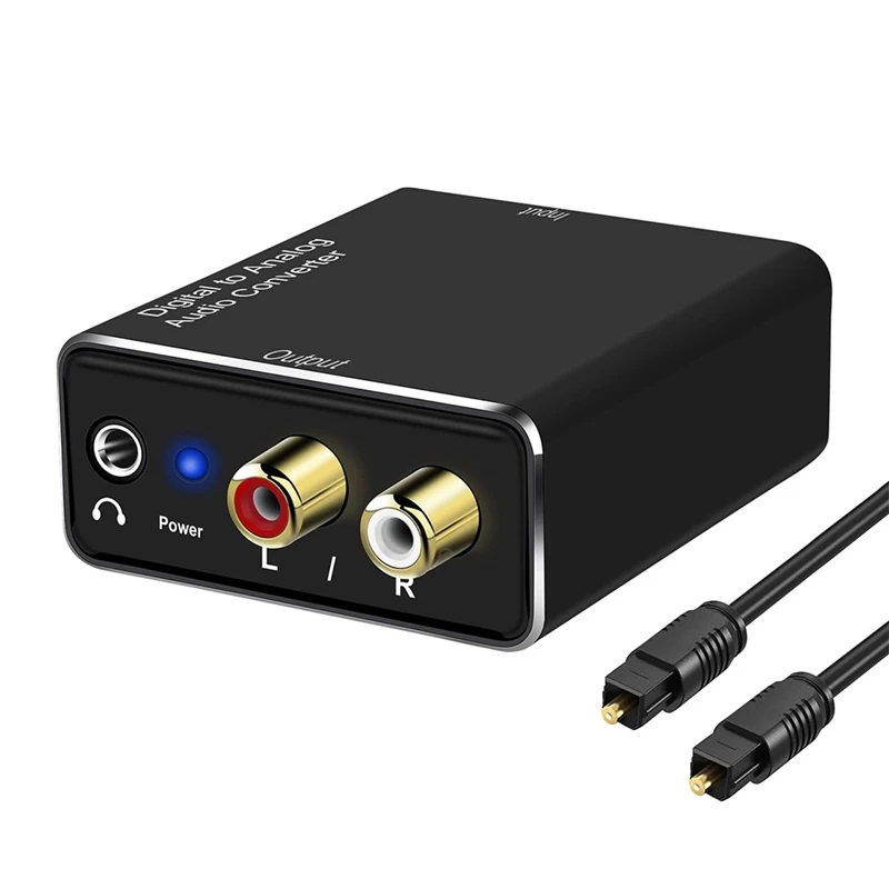 الرقمية إلى التناظرية محول صوت ، DAC الرقمية SPDIF البصرية إلى التناظرية L/R RCA و 3.5 مللي متر AUX ستيريو محول الصوت