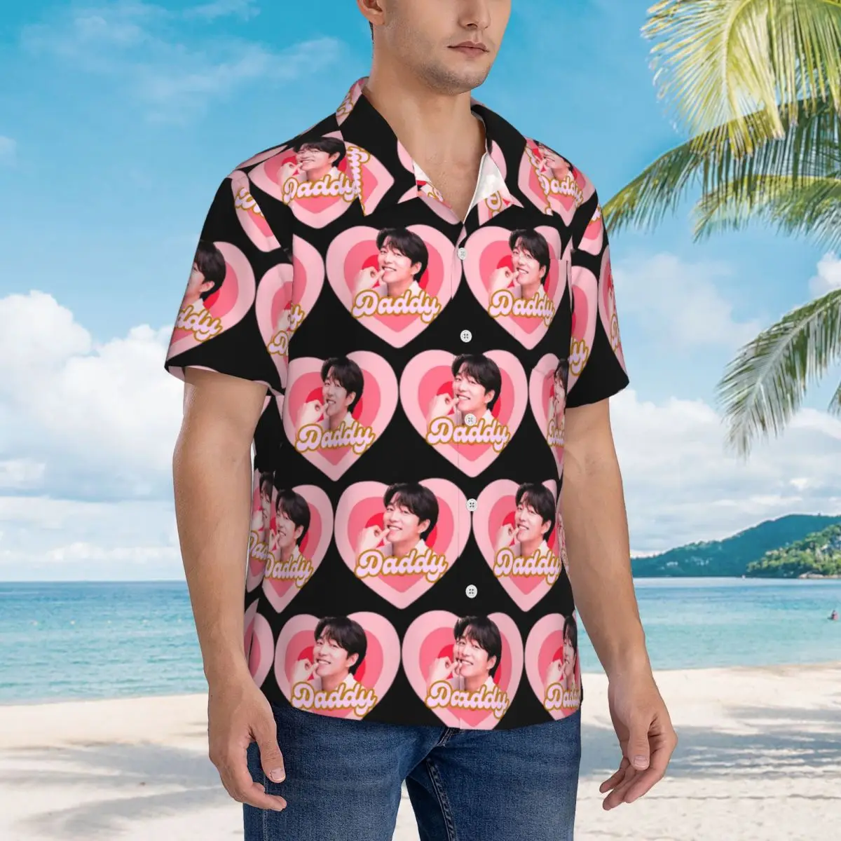 

Gong Yoo Hawaiian Shirts Fashion Men Short Sleeve Shirt for Summer Beach Men's Lapel Tops