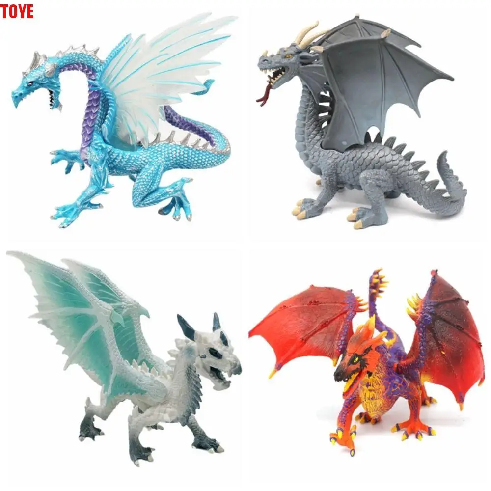 

Ice Flying Dragon Myth Dragon Figures Western Beast Mythology Simulation Warcraft Fire Bullfighting PVC Toys Dragon Animal Model