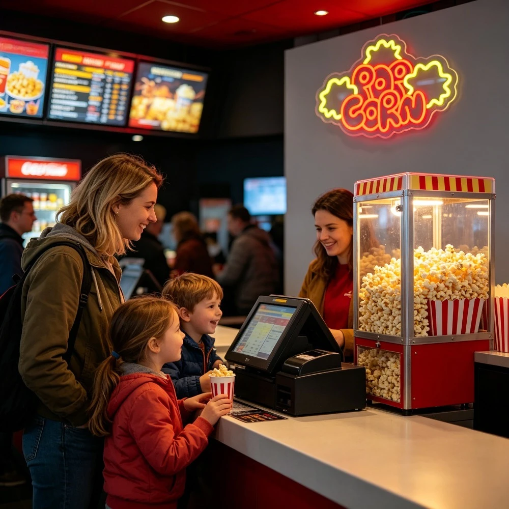 Enseigne néon LED Popcorn, Déc - Kids Outdoor Movie Night avis et prix