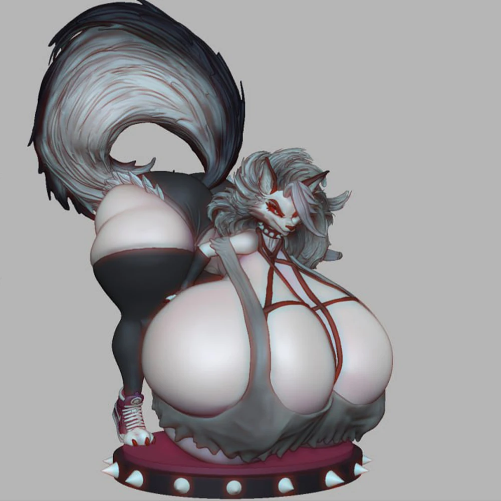 

1/24 Big Mega Loona Sexy Resin Figurine Toy Unpainted GK Doll Unassembled 3D Print Assembly Miniature Reduction Statue Toy