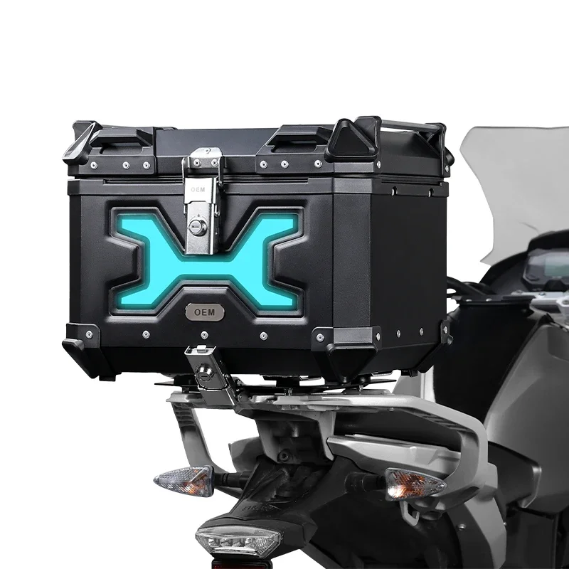 

MOTOCENTRIC 45L Customized Luminous Motorcycle Tail Boxes for Storage Motorcycle Box Motorcycle Rear Boxes Aluminium Alloy