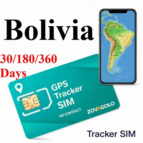 Bolivia GPS SIM for Seniors & Children, Zero Contract, No Limits, 30D 30MB, 180D 180MB, 360D 360MB, Salt Flats & Highways