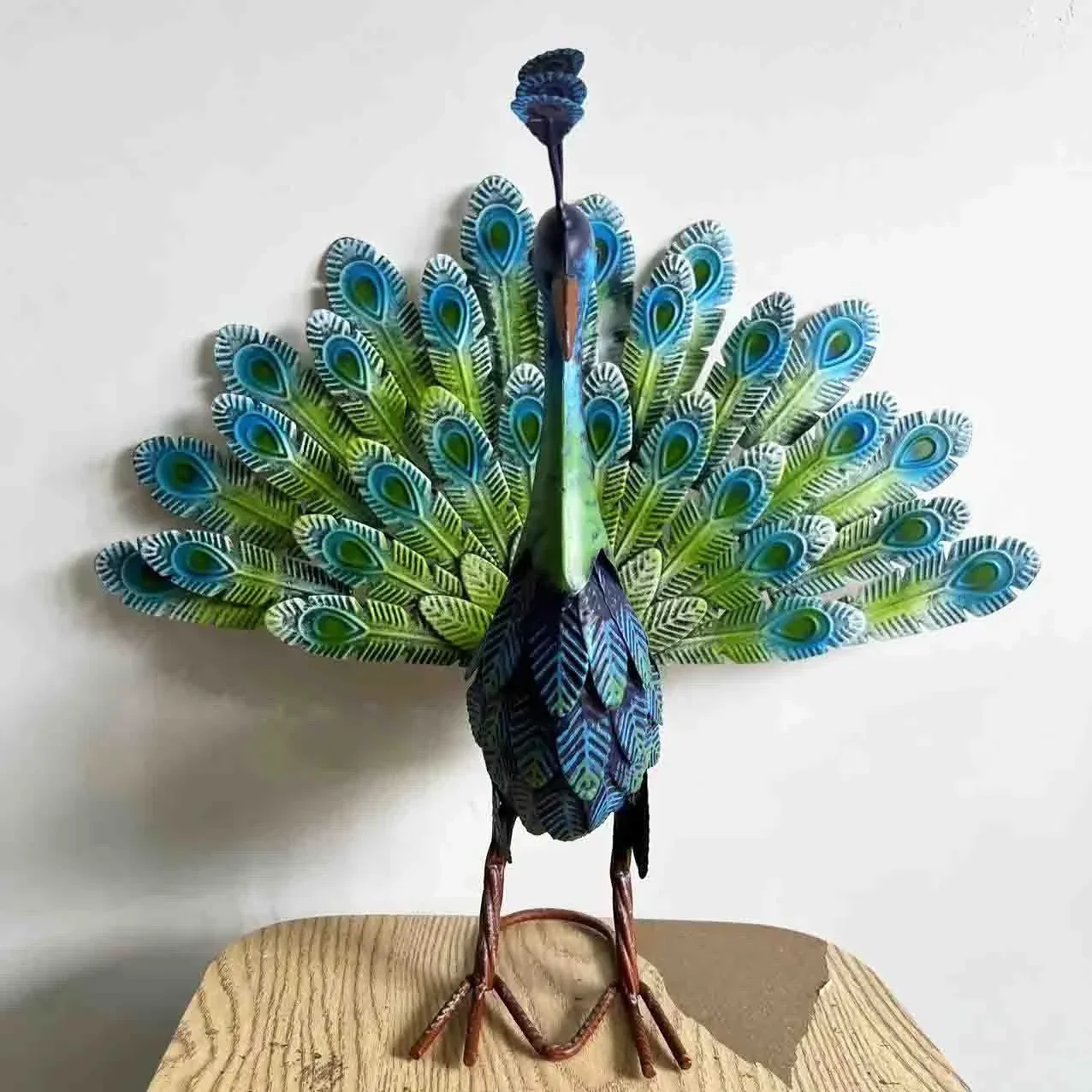 

Metal Peacock Statue Garden Decor Yard Animal Peacock Standing Posture Figurine Decorative Home Garden Metal Peacock Craft Art