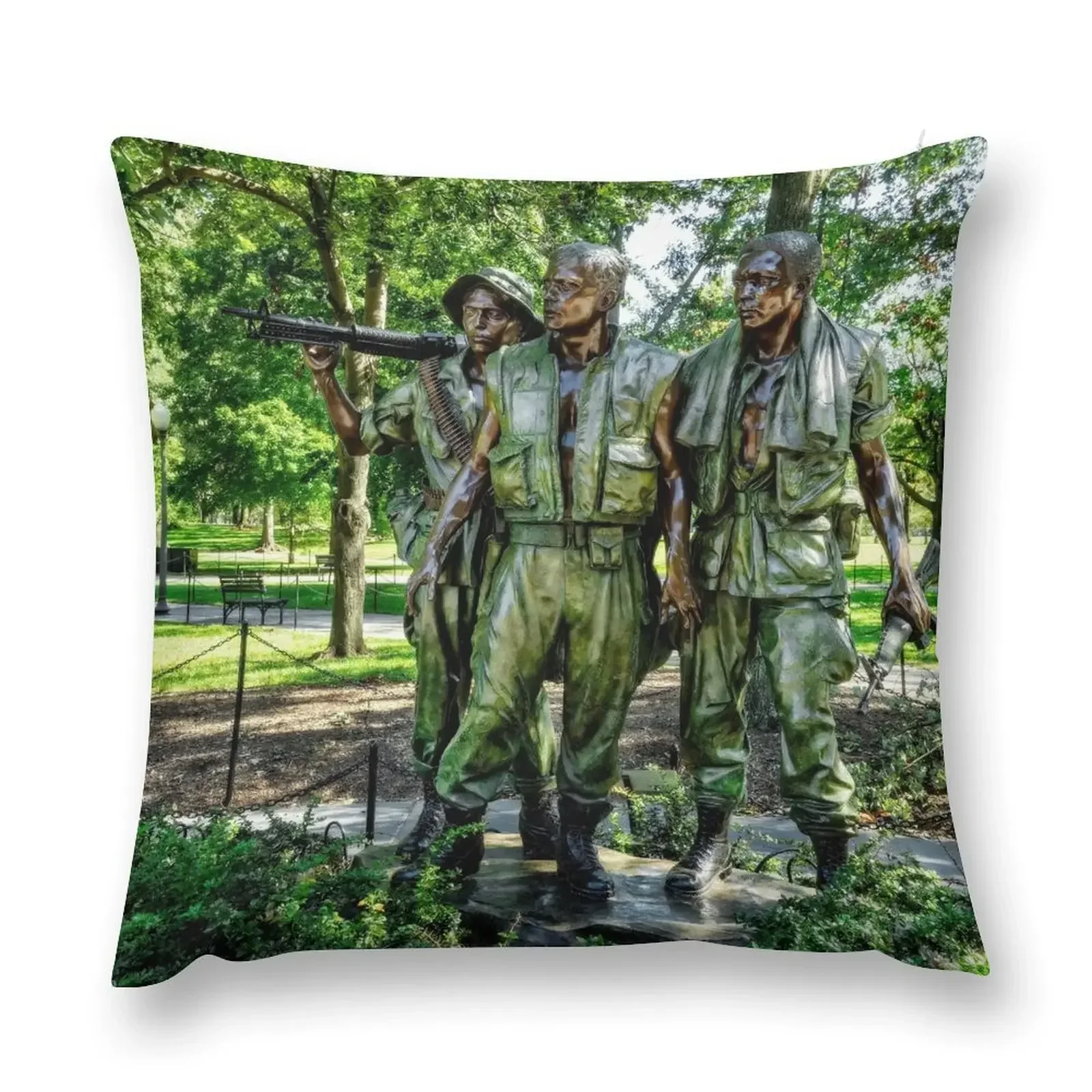 Statue of The Three Soldiers Throw Pillow Marble Cushion Cover Sofa Cushions Cushion Child pillow cover luxury pillow