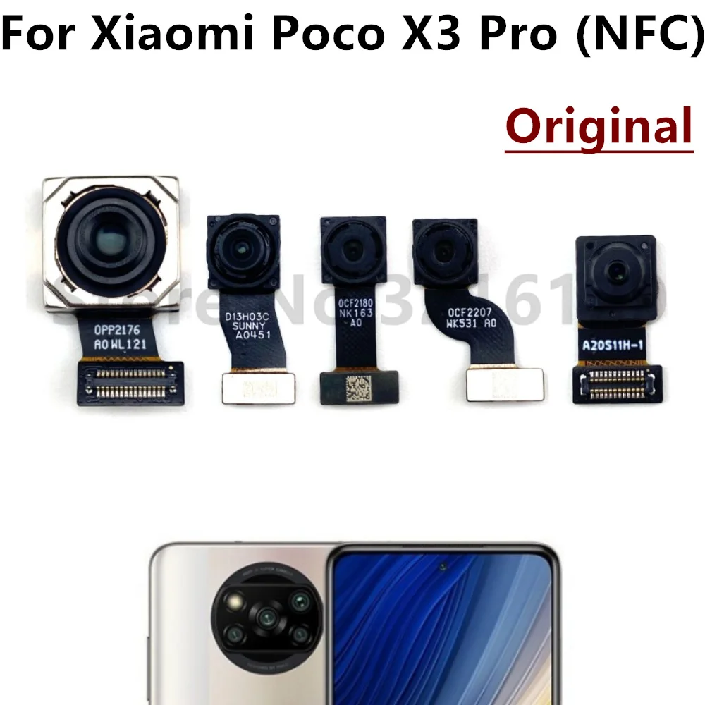 Tylna kamera do Xiaomi Mi Poco X3 Pro NFC X3NFC Główna, bardzo szeroka głębokość makro Oryginalny moduł tylnej kamery Części zamienne