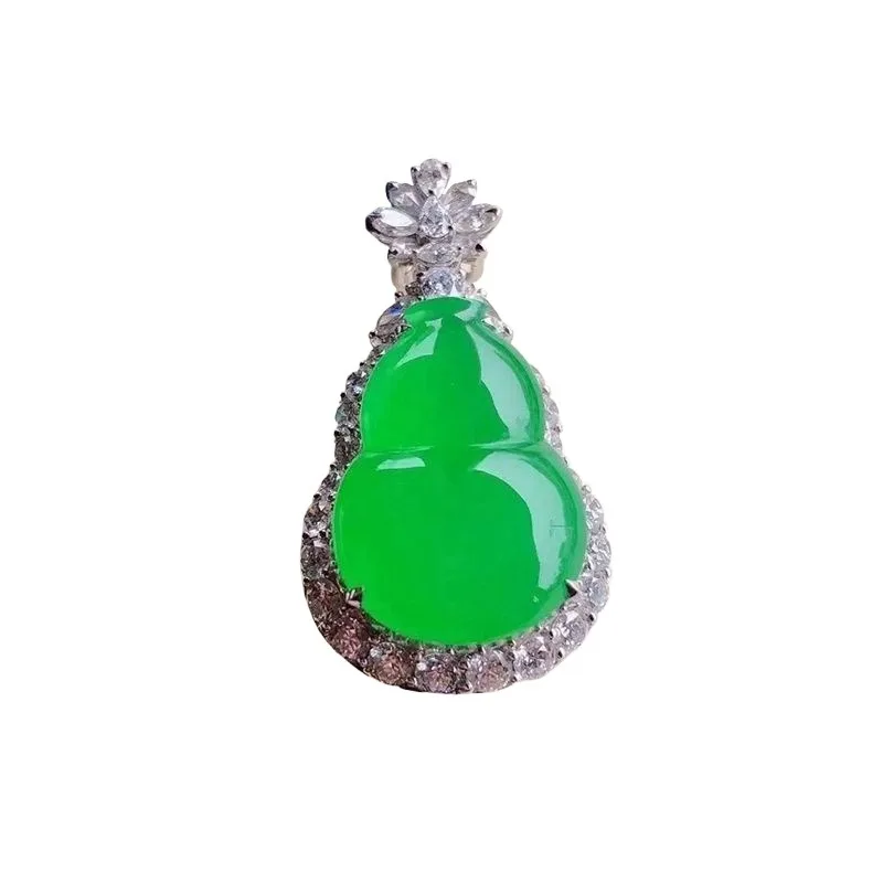 

Ice Yang Green Spicy Green Emperor Green Gourd Pendant Pendant Inlaid Gourd