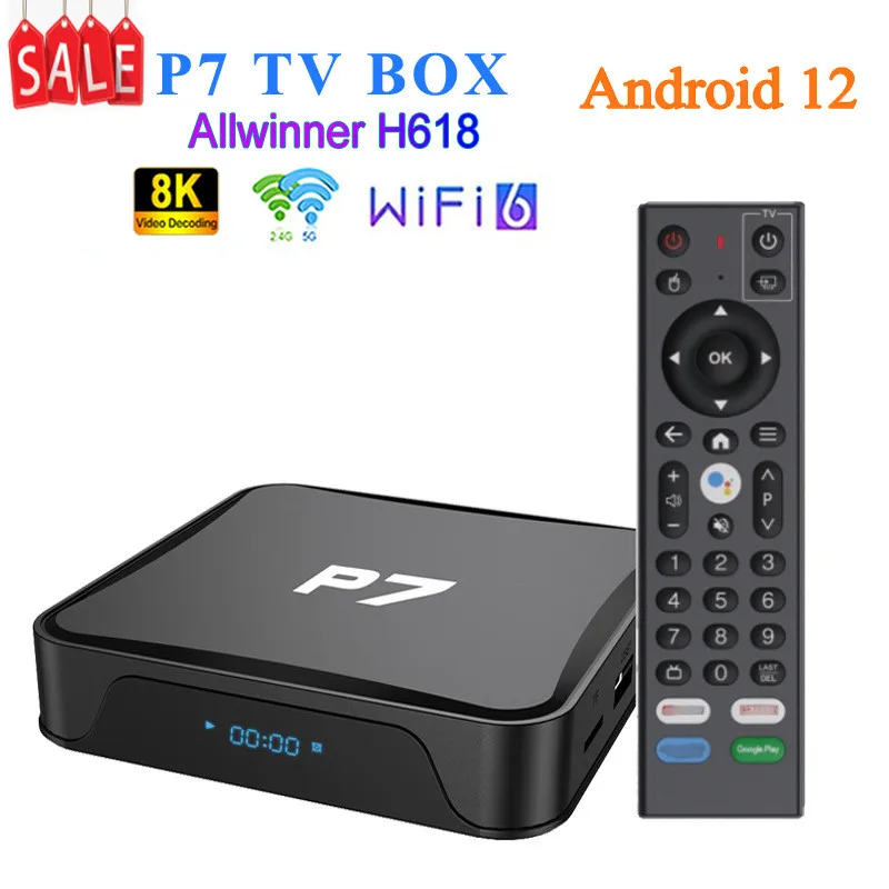 P7 TV BOX 4GB RAM 32GB ROM Allwinner H618 Wifi6 BT5.4 4K Android 12 Media Player Set Top BOX