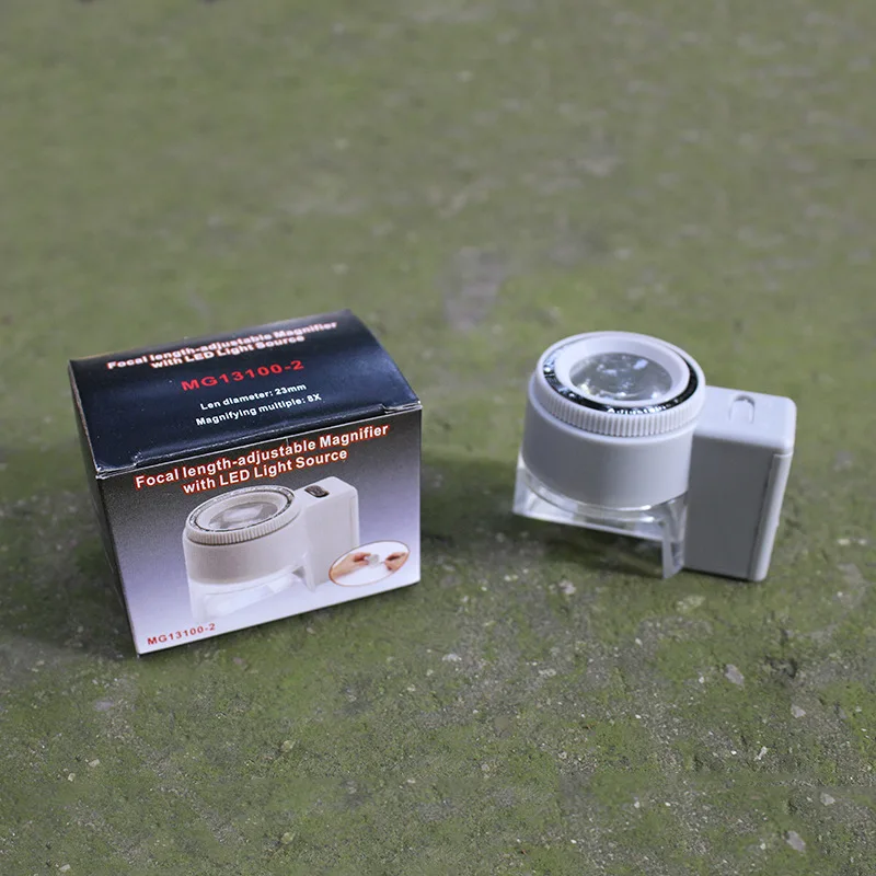 Imagem -02 - Iluminado Lupa tipo de Cilindro de Vidro Espelho com Escala Espelho de Leitura Lupa Foco Ajustável com Luz Led 8x