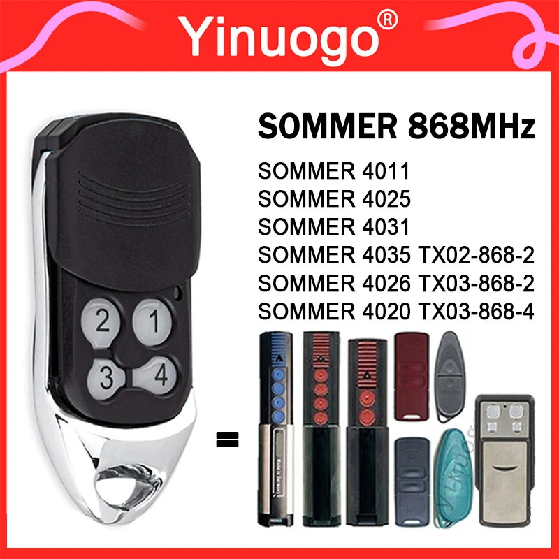 

Hand Transmitter For SOMMER 4020 TX03-868-4 4026 TX03-868-2 4035 TX02-868-2 4011 4025 4031 868MHz Garage Door Remote Control