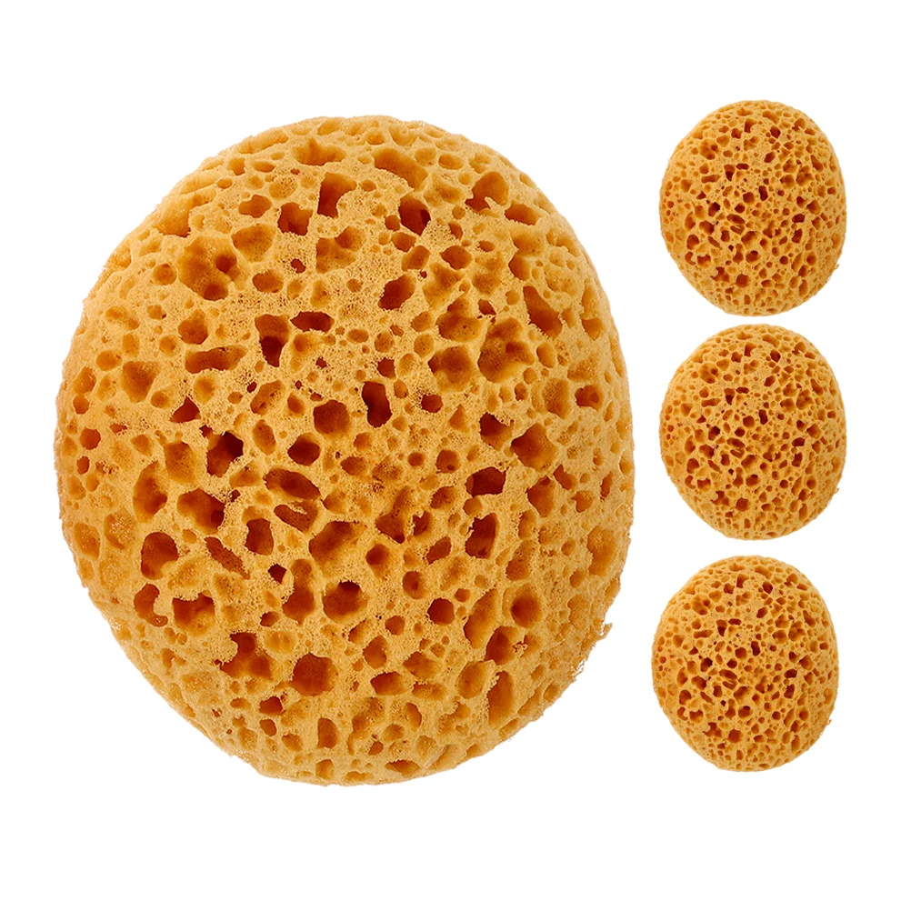 4 Pcs Textured Sponge Bath Ceiling Tool Ball/Bath Wipe/Bath Flower Cleaning Sponges