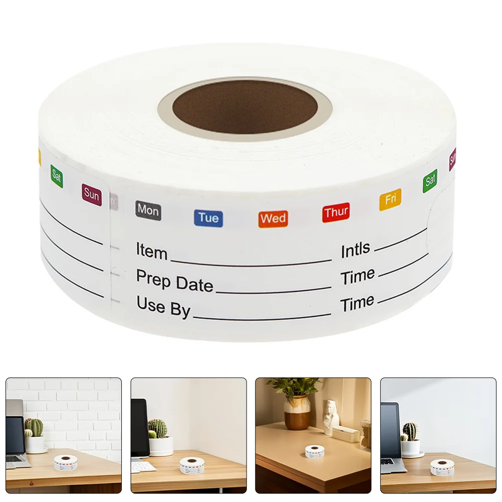 

2 Rolls Date Labels Removable Freezer Stickers for Kitchen Food Storage Containers Refrigerator Organizer Easy Peel Adhesive