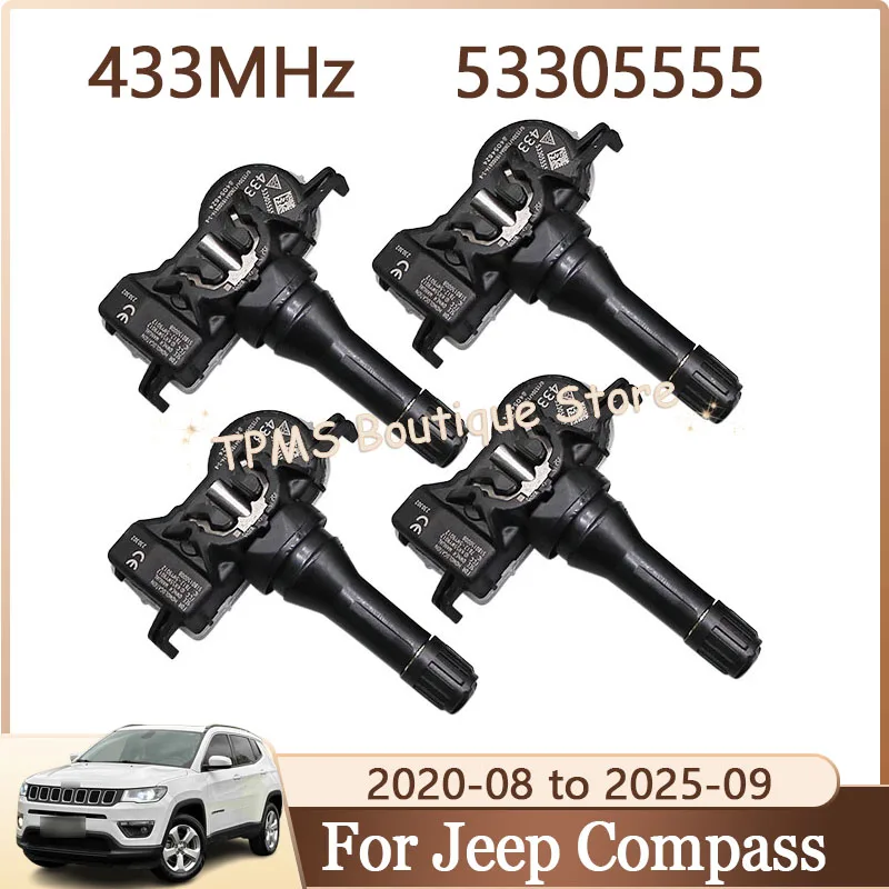 

Tyre Pressure Monitoring System TPMS Sensor 53305555 4pcs 433MHz For Jeep Compass Renegade Chrysler Pacifica