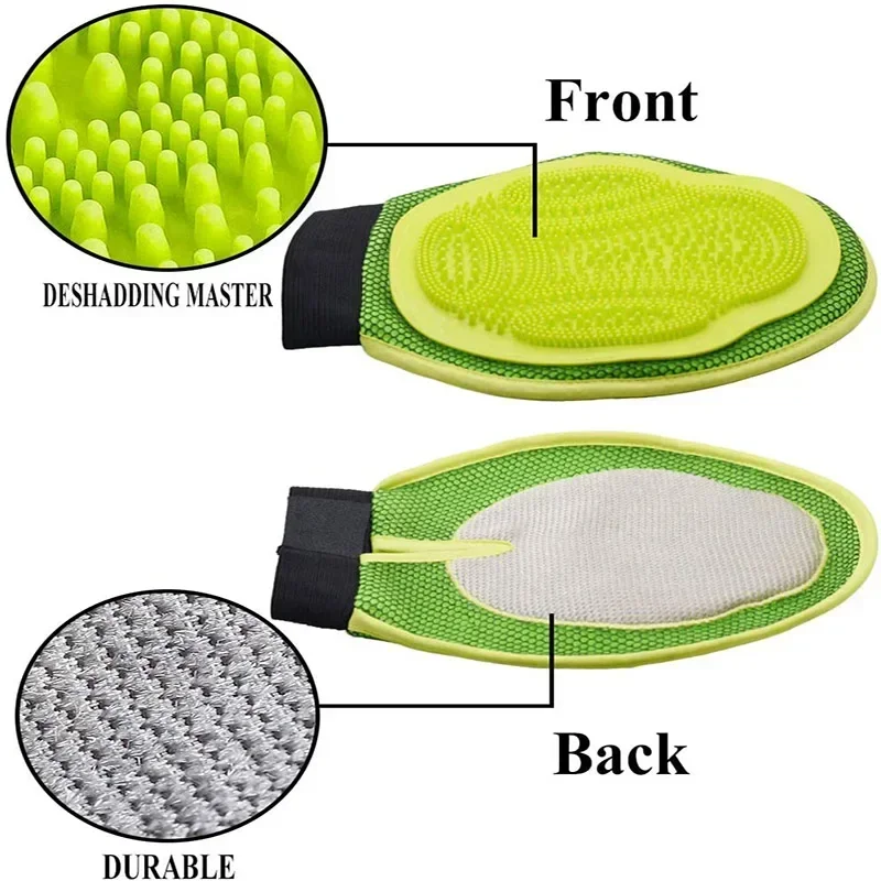 فرشاة تدليك حمام الحيوانات الأليفة للقطط والكلب، قفازات تنظيف للعناية بالحيوانات الأليفة، قفازات تدليك من السيليكون، فرشاة تدليك حمام الكلاب